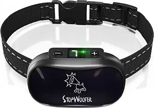 STOPWOOFER Dog Bark Collar - No Shock, No Pain, Humane Barking Control Device for Small, Medium and Large Dogs - w/2 Vibration & Beep Modes -Training Collar with Automatic Modes to Co...